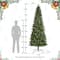 Glitzhome® 9ft Pre-Lit Green Cashmere Slim Pine Artificial Christmas Tree, Multicolor LED Lights